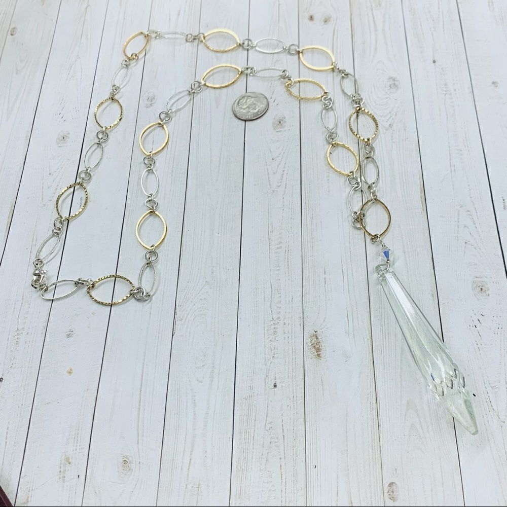 Crystal Drop Large Link Necklace‎